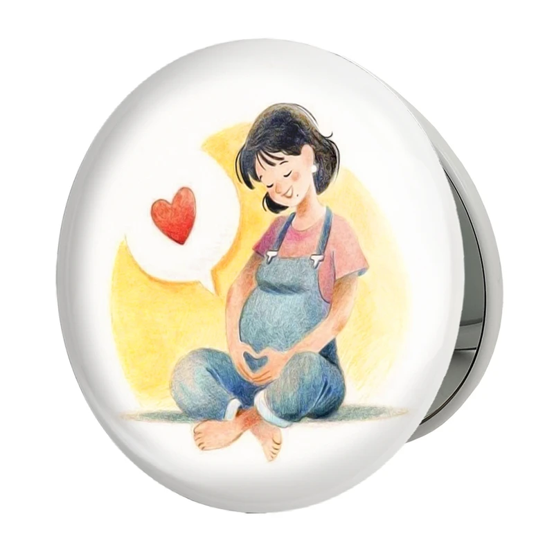 آینه جیبی خندالو طرح بارداری مدل تاشو کد 26700 