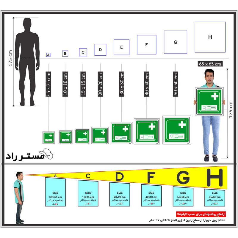 برچسب ایمنی مستر راد طرح برانکارد حمل مصدوم مدل HSE-OSHA-184