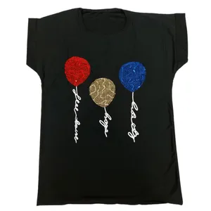 تی شرت آستین کوتاه زنانه مدل بادکنک پولکی