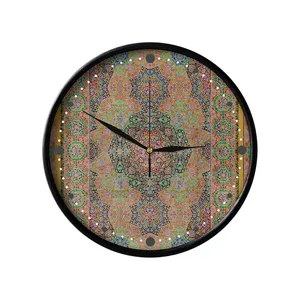 ساعت دیواری مدوپد طرح فرش قم لچک و ترنج هندسی مدل C-Ghom099