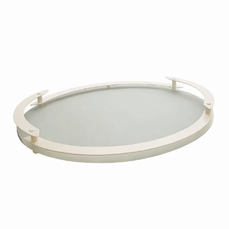 سینی دسته دار طرح بیضی کد 401 سایز 30x24 سانتی متر