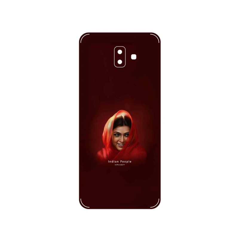 برچسب پوششی ماهوت مدل Portrait of an Indian Woman مناسب برای گوشی موبایل سامسونگ Galaxy J6 Plus