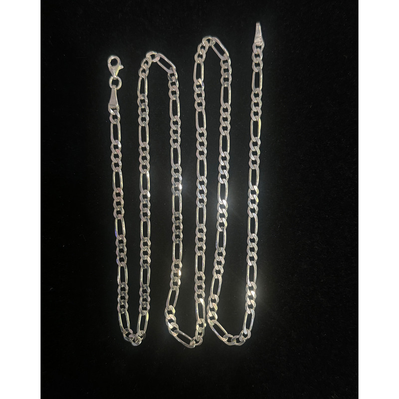 زنجیر نقره مردانه مدل فیگارو کد 13.04 زنجیر نقره مردانه مدل فیگارو کد 13.04