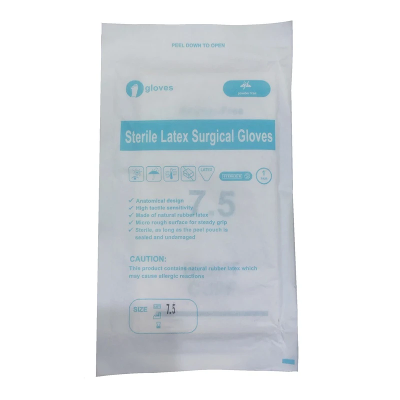 دستکش جراحی غیر پودری مدل PMP105T25 سایز متوسط (M) بسته 25 عددی