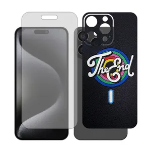 Glass Together model transparent screen protector suitable for Apple iPhone 15 Pro Max mobile phone with cover sticker on the back of the phone