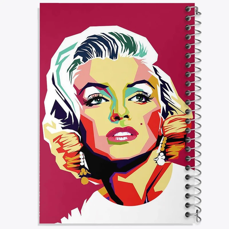 دفتر مشق 50 برگ خندالو مدل مرلین مونرو Marilyn Monroe کد 3983