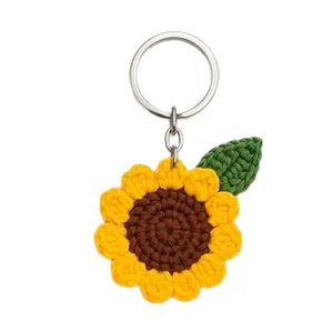 جاکلیدی بافتنی مدل گل آفتابگردان