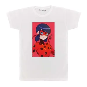 تی شرت بچگانه پرمانه طرح دختر کفشدوزکی کد pmt.5236