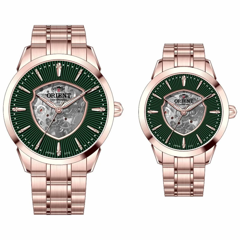 ست ساعت مچی عقربه‌ای کوارتز زنانه و مردانه اورینت کانتیننتال مدل 0112-2