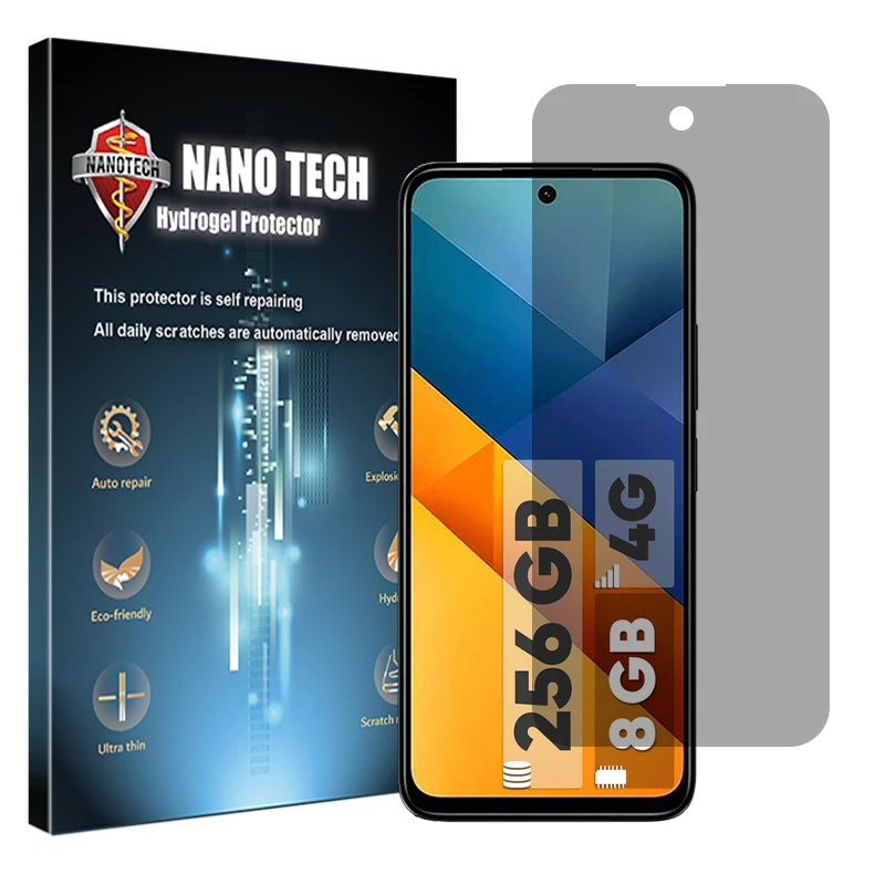 محافظ صفحه نمایش حریم شخصی نانو تک مدل Tough مناسب برای گوشی موبایل شیائومی Poco M6 4G
