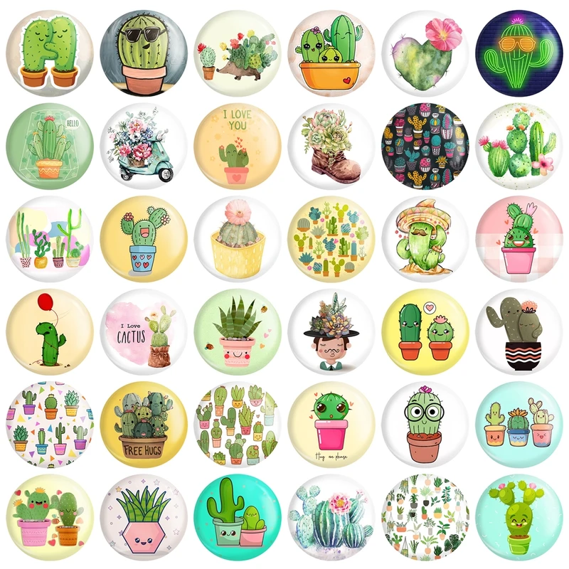 پیکسل خندالو طرح کاکتوس و ساکولنت کد 89 مدل بزرگ مجموعه 36 عددی