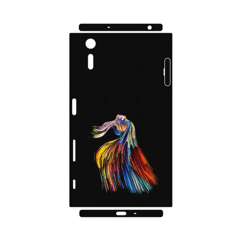 برچسب پوششی ماهوت مدل Rainbow Hair Digital Art-FullSkin مناسب برای گوشی موبایل سونی Xperia XZ