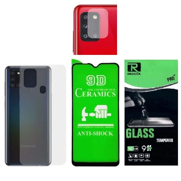 محافظ صفحه نمایش وپشت گوشی روبیکس مدلCR-A21sمناسب برای گوشی موبایل سامسونگ Galaxy A21s به همراه محافظ لنز دوربین