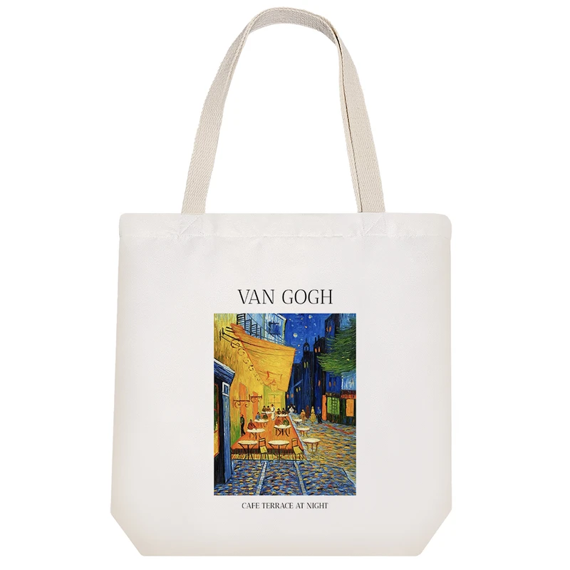 ساک خرید خندالو مدل تراس کافه در شب ونسان ونگوگ کد H2020