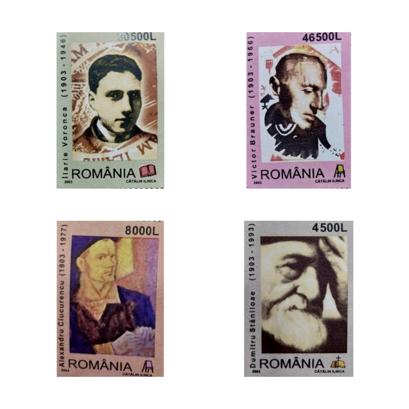 تمبر یادگاری مدل مشاهیر رومانی مجموعه 4 عددی