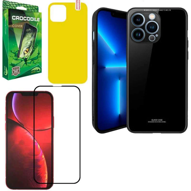 کاور کروکودیل مدل PG-CO-BND مناسب برای گوشی موبایل اپل Iphone 13 Pro Max به همراه محافظ صفحه نمایش و محافظ پشت گوشی