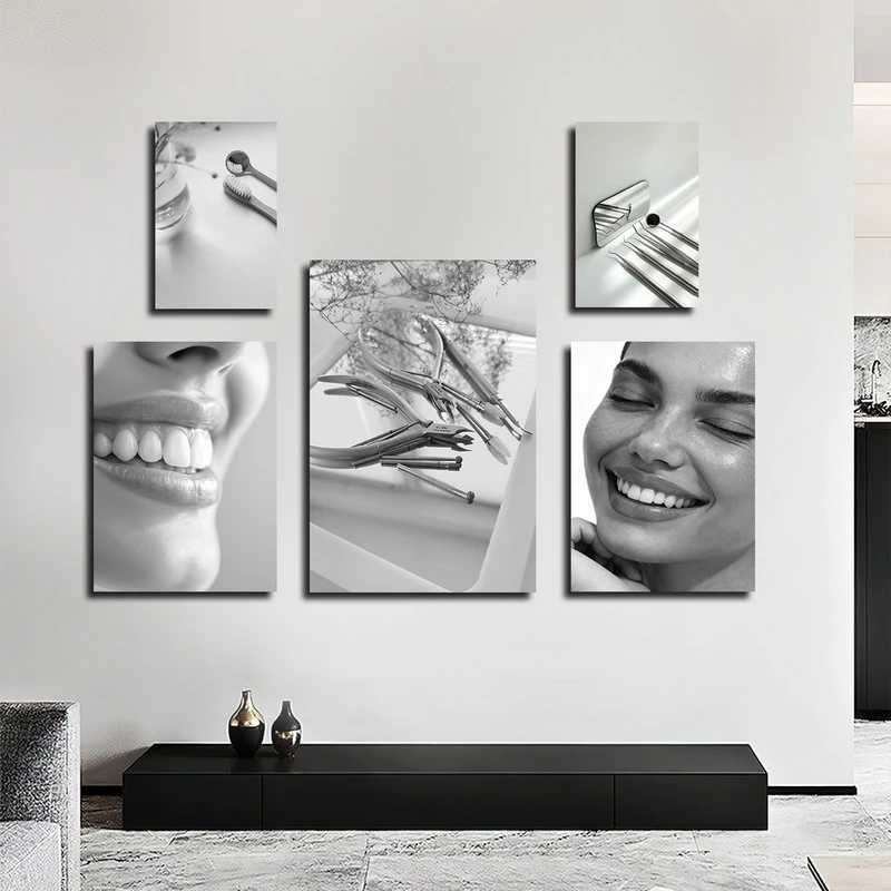 تابلو شاسی بکلیت طرح لبخند و دندانپزشکی مدل SH-4700 مجموعه 5 عددی