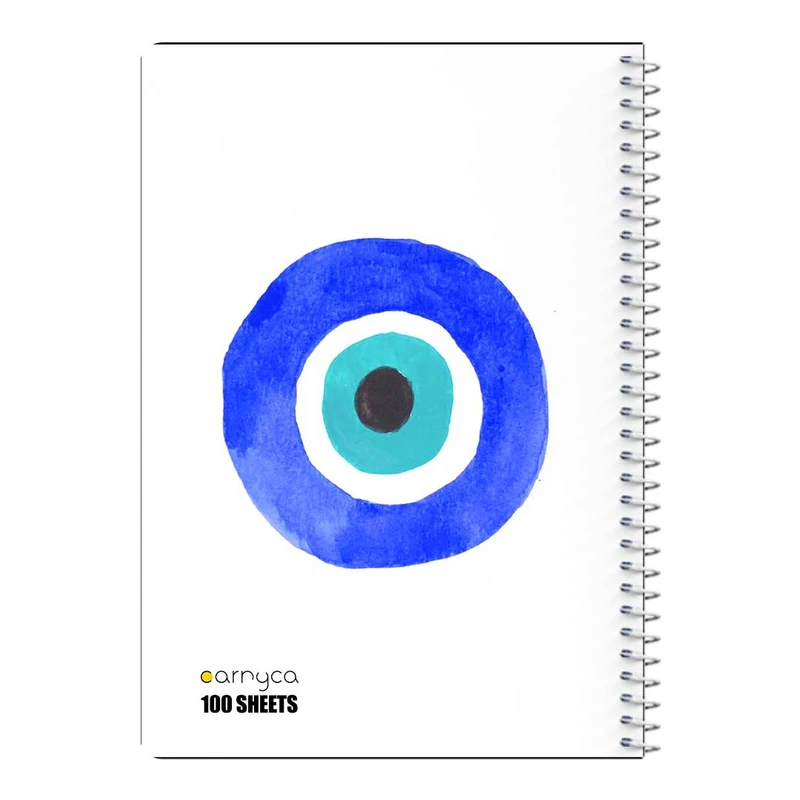 دفتر مشق 100 برگ سیمی کارنیکا طرح پترن چشم نظر Eye Evil Pattern کد 73266