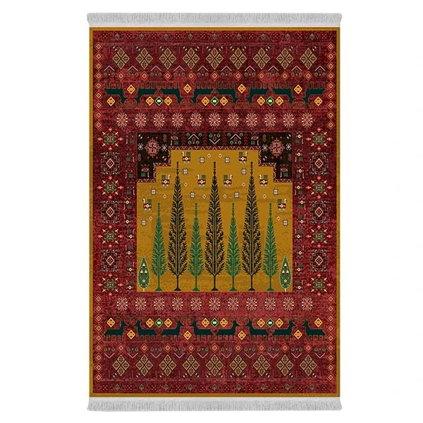 فرش پارچه‌ای دفه مدل فرشینه طرح مدرن کد 212