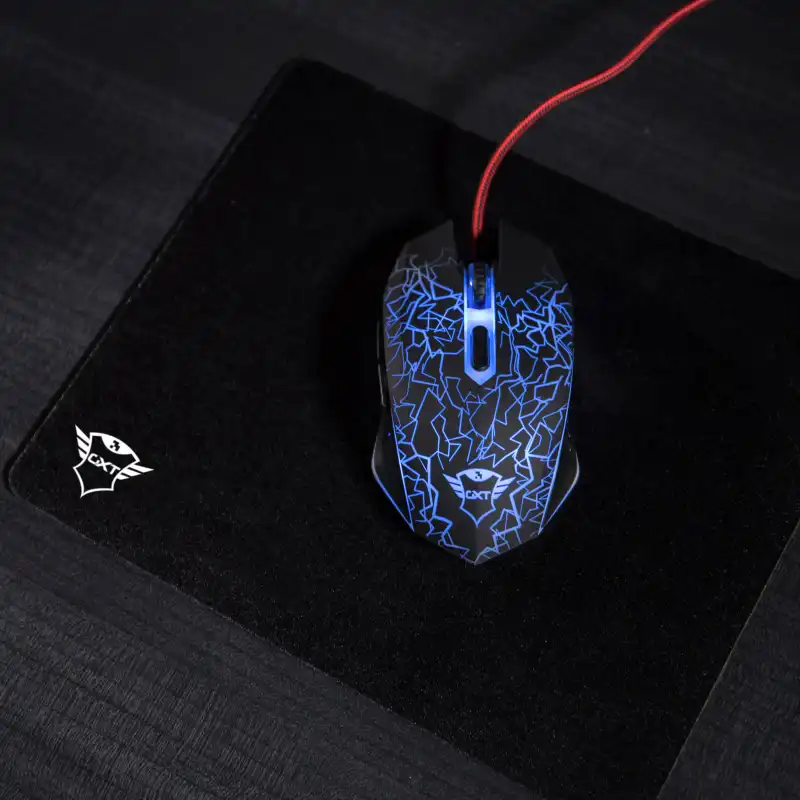 ماوس مخصوص بازی تراست مدل GXT 783 IZZA به همراه ماوس پد