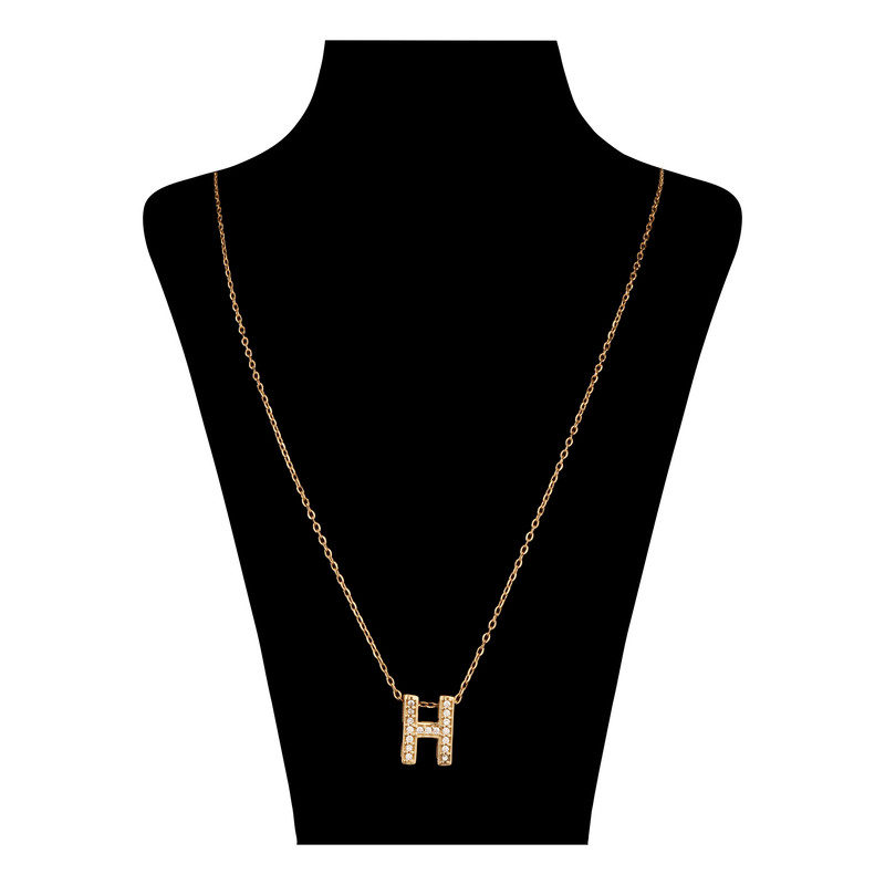 گردنبند طلا 18 عیار زنانه درگونه مدل حرف H