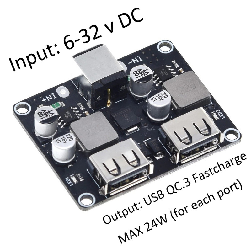 ماژول کاهنده ولتاژ مدل فست شارژ کد QC3_24W_X2