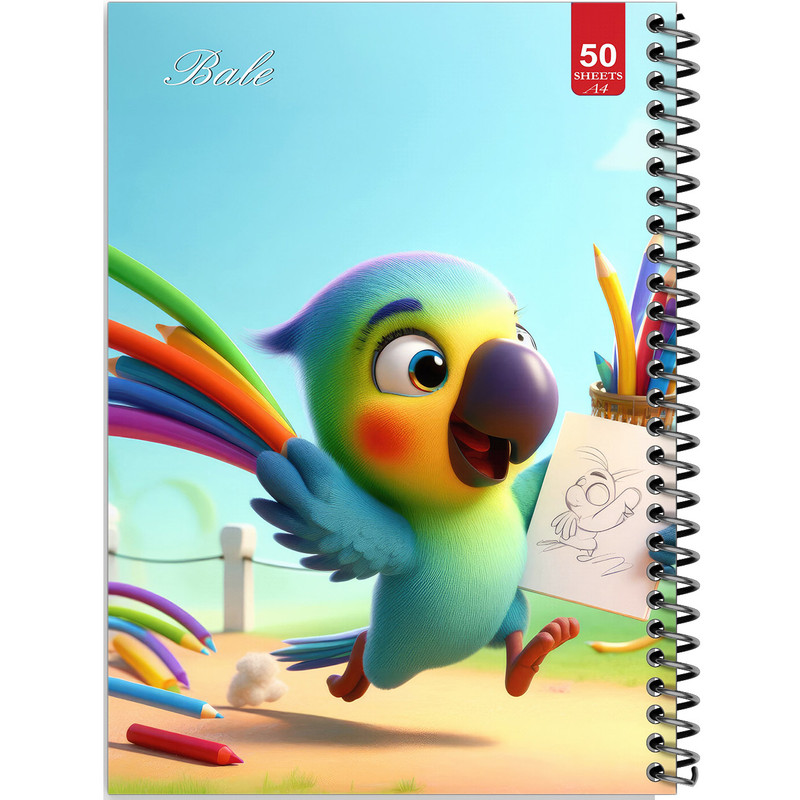 دفتر نقاشی 50 برگ انتشارات بله طرح پرنده کوچولوی نقاش کد A4-L304