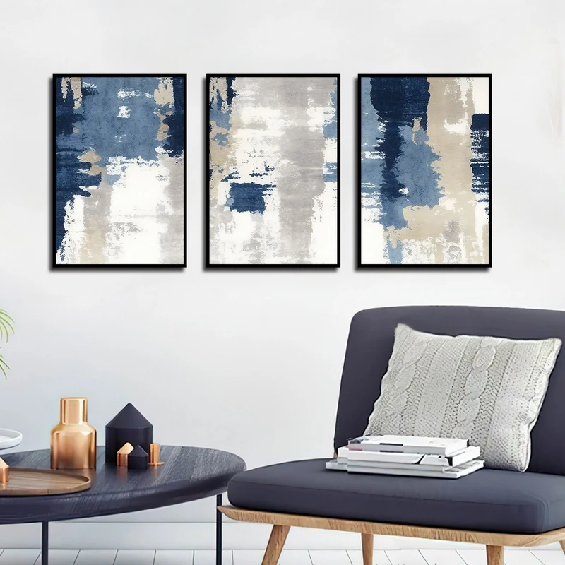 تابلو بکلیت طرح نقاشی سبک آبستره مدل شاین اکلیلی B-3147 مجموعه 3 عددی