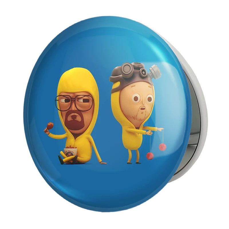 آینه جیبی خندالو طرح والتر وایت و جسی پینکمن سریال بریکینگ بد Breaking Bad مدل تاشو کد 13299 
