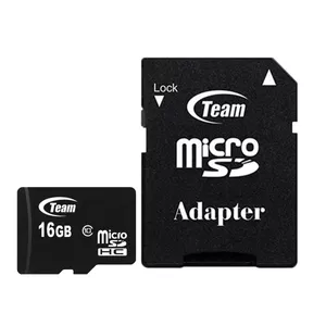  کارت حافظه micro SDHC تیم گروپ مدل high speed کلاس 10 سرعت 80MBps ظرفیت 16 گیگابایت همراه با آداپتور SD 