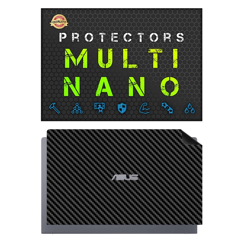 برچسب پوششی پشت لپ تاپ مولتی نانو طرح کربن مدل X-F1C مناسب برای لپ تاپ ایسوس ZenBook 14 Q407IQ 14 inch 2020