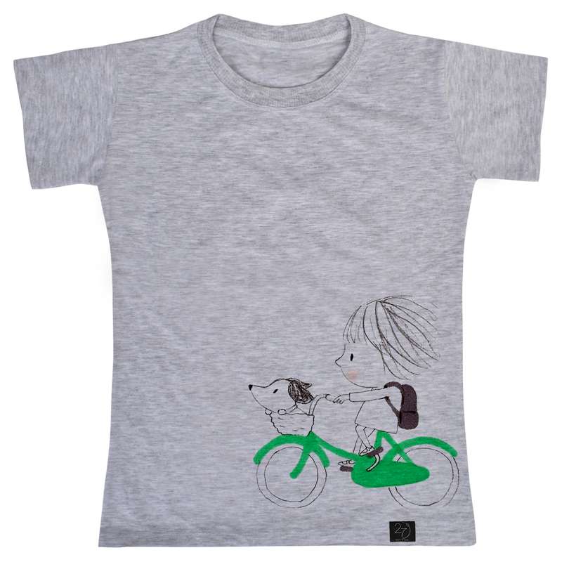 تی شرت آستین کوتاه دخترانه 27 مدل دوچرخه کد V186