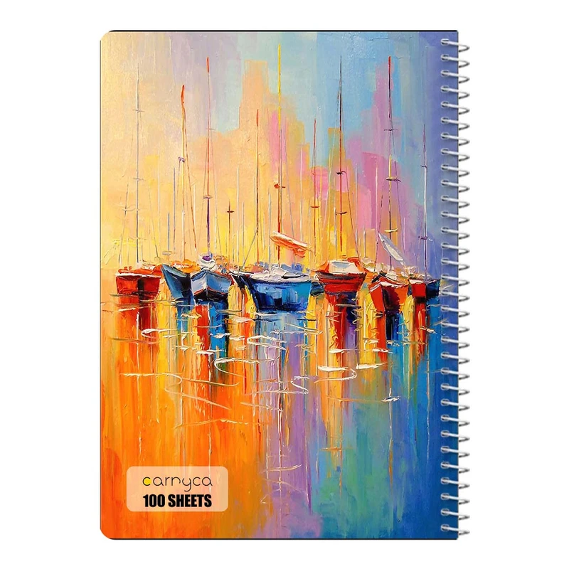 دفتر شطرنجی 100 برگ سیمی کارنیکا طرح نقاشی های آبرنگی Watercolor Paintings کد 74274