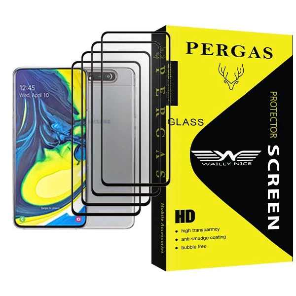 محافظ صفحه نمایش وایلی نایس مدل Pergas Glass MIX004 مناسب برای گوشی موبایل سامسونگ Galaxy A80 بسته چهار عددی