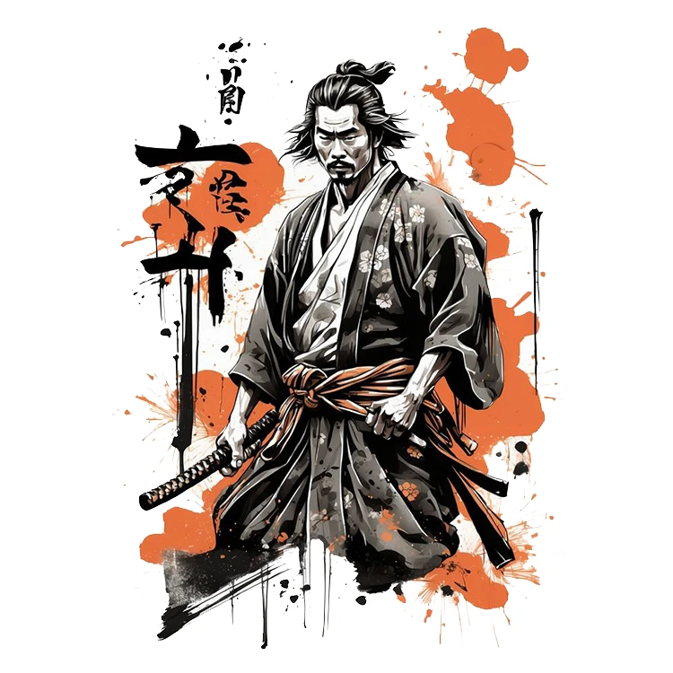 استیکر پارچه و لباس پاد آفرین مدل سامورایی کد 4229