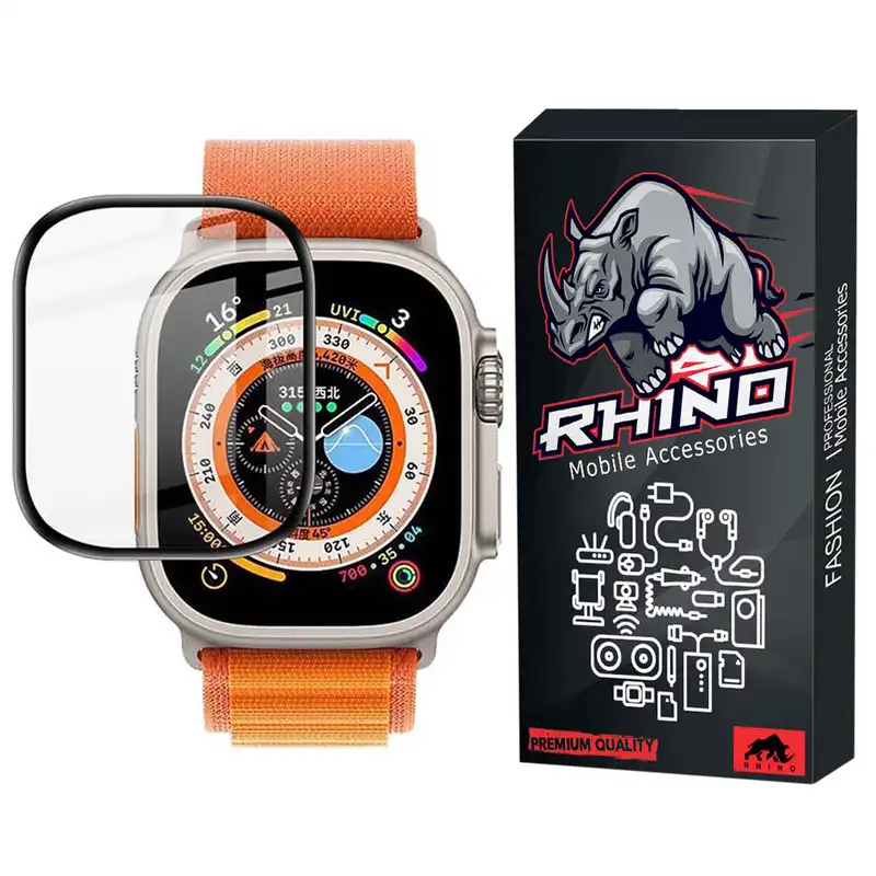 محافظ صفحه نمایش راینو مدل PMMA مناسب برای ساعت هوشمند اپل واچ الترا 49 میلی متر