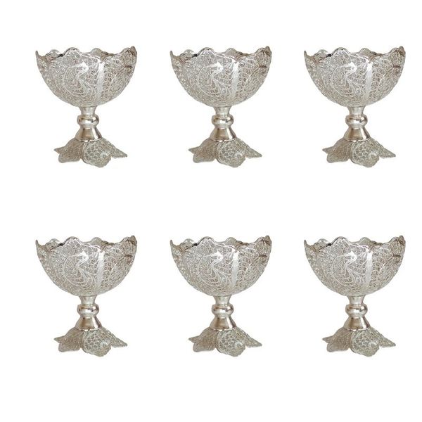 آجیل خوری ملیله کاری مدل Small کد 2 بسته 6 عددی