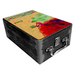 جعبه هدیه چوبی مدل چمدان طرح بهاری کد WS775