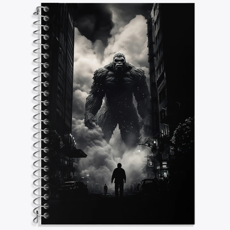 دفتر زبان 50 برگ خندالو مدل سه خط طرح گودزیلا کد F2635