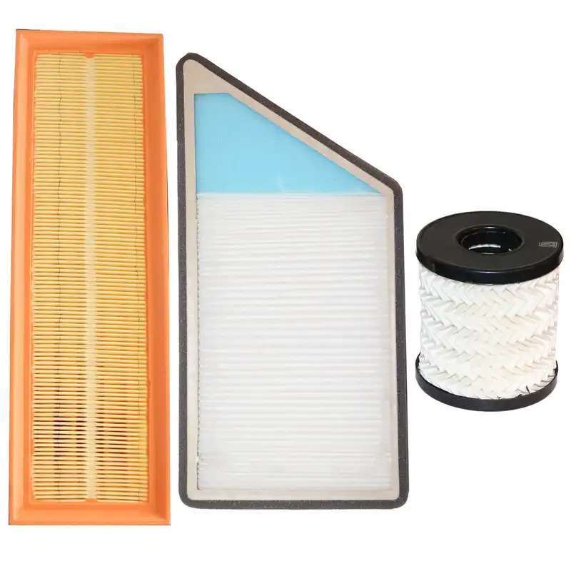 فیلتر هوا خودرو بهسان فیلتر مدل TU3 مناسب برای پژو 206 به همراه فیلتر روغن و فیلتر کابین