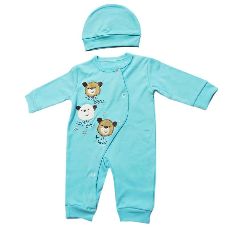 ست سرهمی و کلاه نوزادی مدل خرس