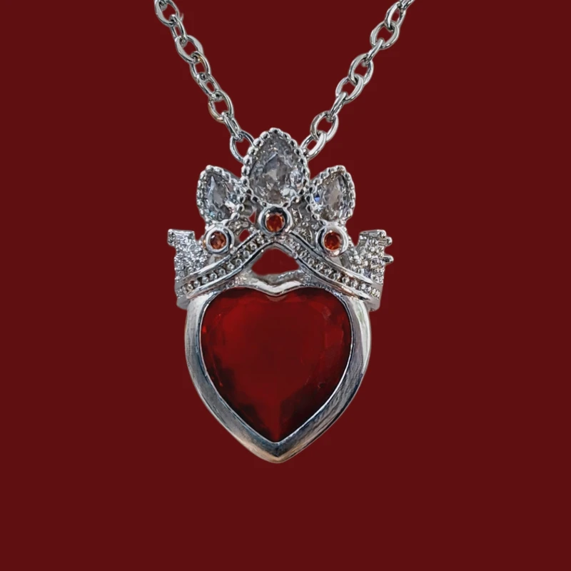 گردنبند زنانه مدل راپونزل گیسو کمند طرح نگین سرخ