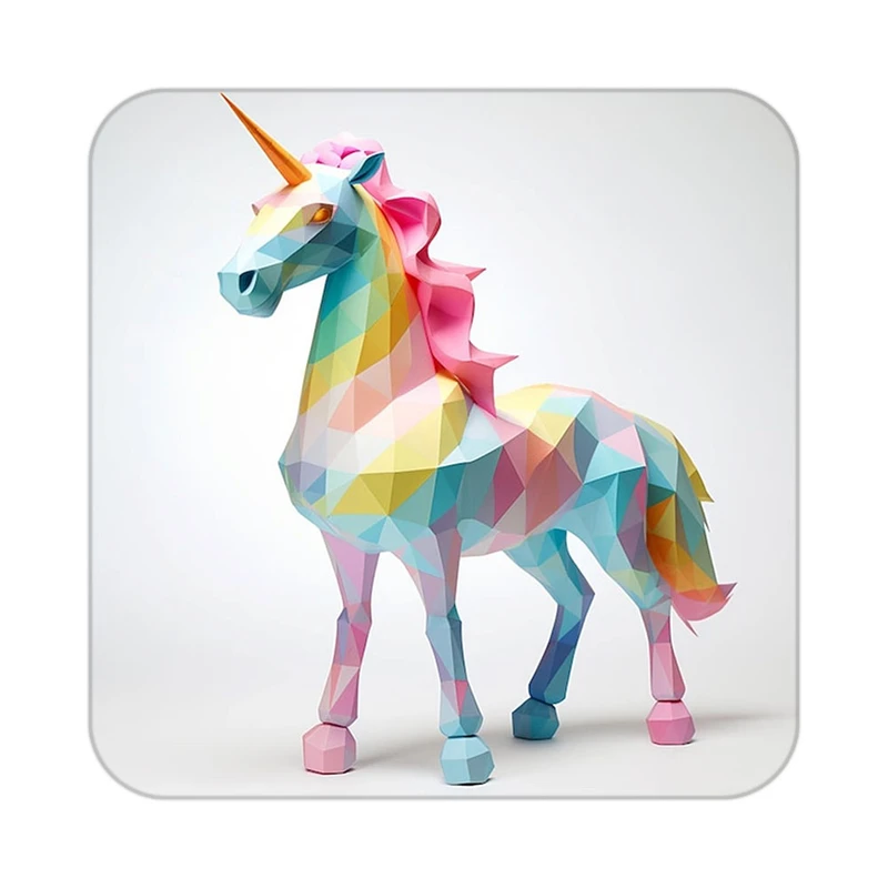 زیر لیوانی کاکتی طرح اسب تک شاخ و یونیکورن مدل mp28920