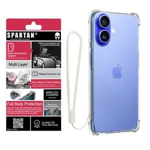 کاور اسپارتان مدل Airbag Strap مناسب برای گوشی موبایل اپل iPhone 16 Plus به همراه بندآویز