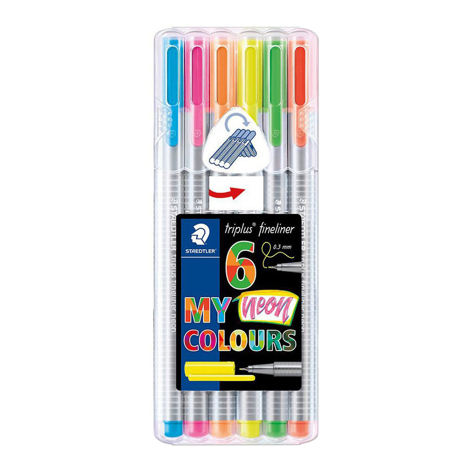 روان نویس استدلر  مدل Triplus Fineliner My Neon Colours کد 334SB6CS3 بسته 6 عددی