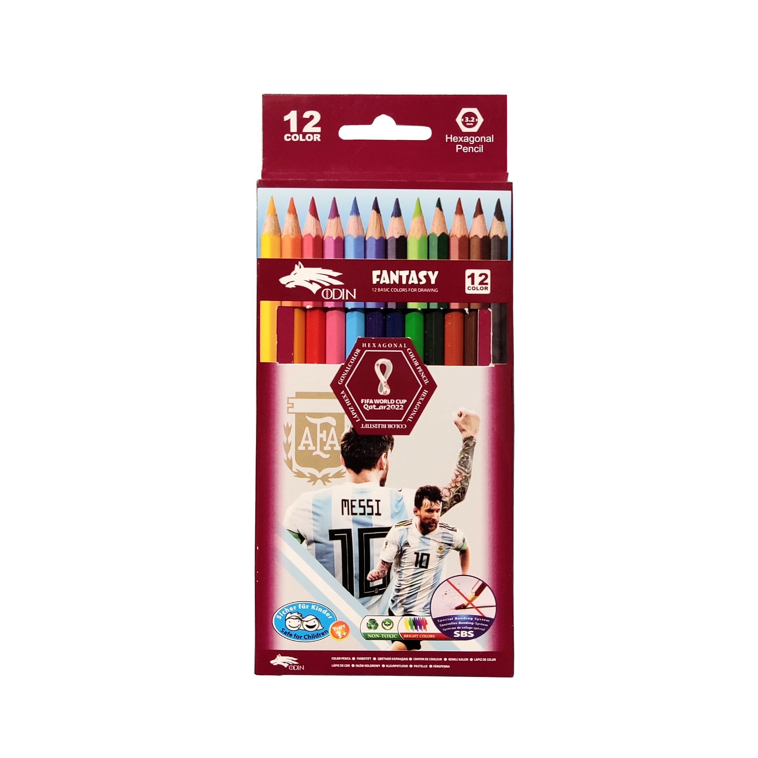 مداد رنگی 12 رنگ اودین مدل world Cup 2022 C3