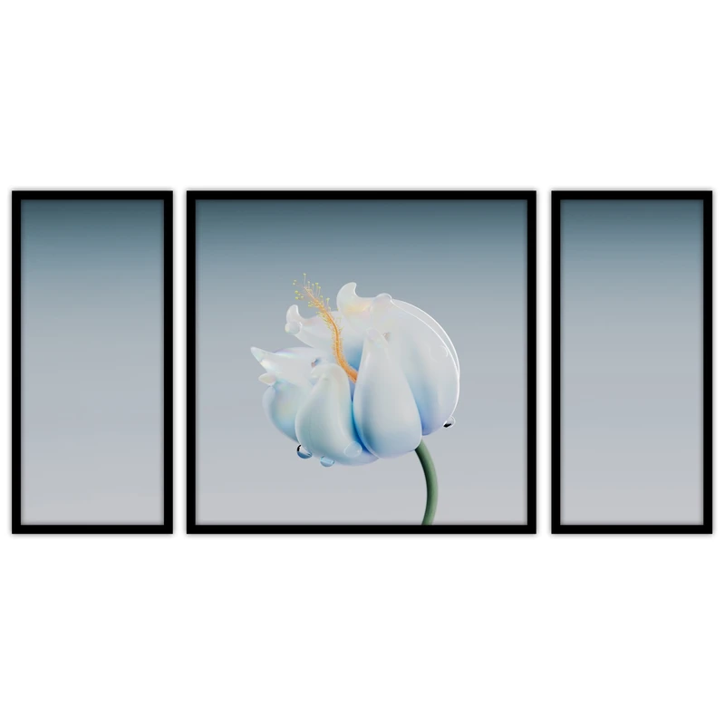 تابلو بکلیت طرح هنری گل  مدل B-bu3173 مجموعه 3 عددی