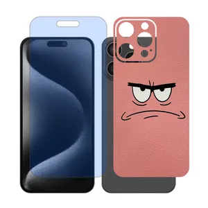 Glass Together model anti blue matte screen protector suitable for Apple iPhone 15 Pro Max mobile phone with cover sticker on the back of the phone