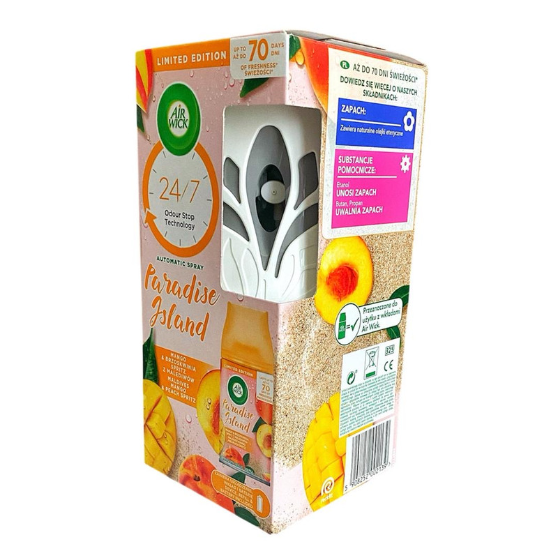 دستگاه خوشبو کننده هوا ایرویک مدل تایمر دار حجم 250 میلی لیتر به همراه اسپری Mango & Peach Spritz