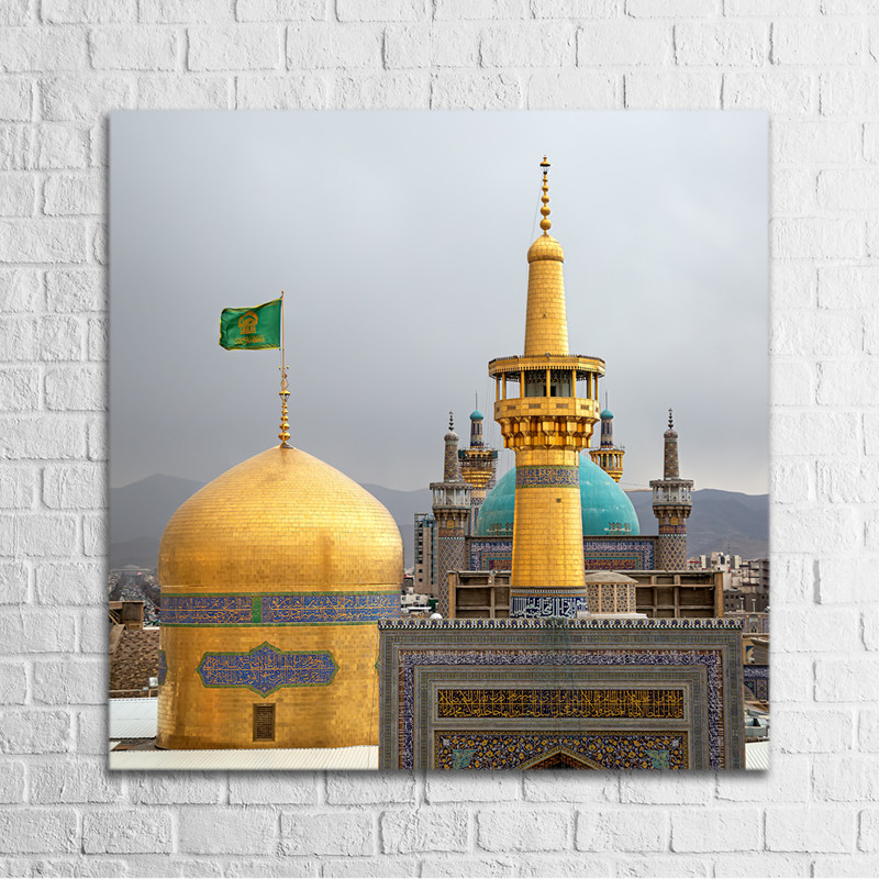 پوستر مدل مذهبی تصویر گنبد و گلدسته حرم مطهر امام رضا علیه السلام کد 9891